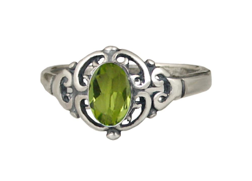 Sterling Silver Gemstone Ring With Peridot Size 5